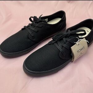 TOMS Carlo Black Canvas Lace Up Sneakers Men’s Size 8 NWT